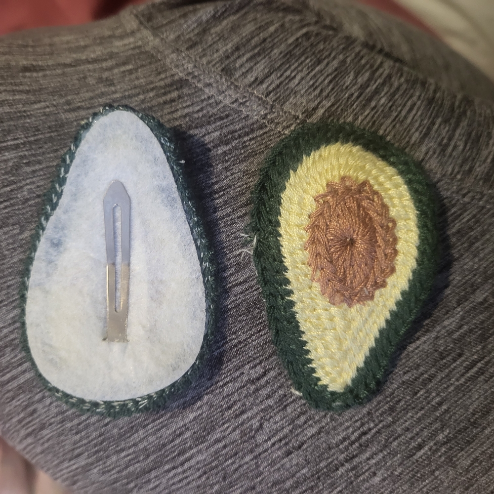 2/8$ Avocado Embroidered Hair Clip